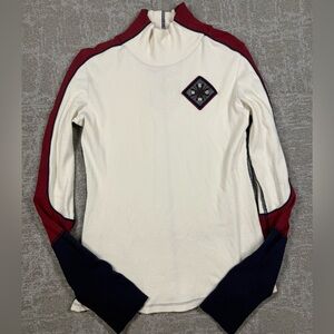 Alp N Rock Teya Top In Ivory Long Sleeve Patch Women Size Medium